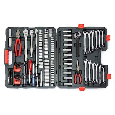 1/4 in. 3/8 in. and 1/2 in. Drive 6 and 12-Point SAE/Metric Mechanics Tool Set (170-Piece)