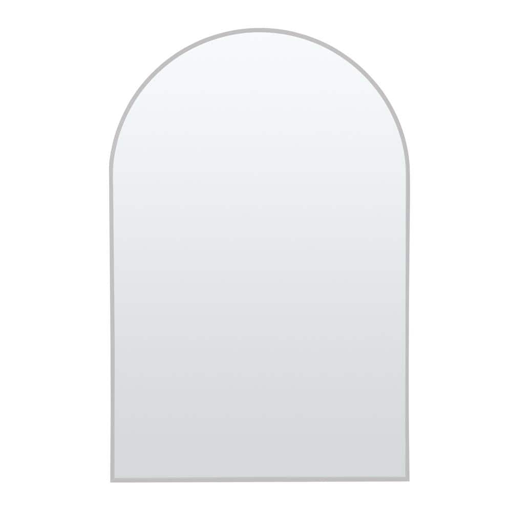 Modern 24 in. W x 36 in. H Arched Aluminum Alloy Framed Wall Mirror Vanity 