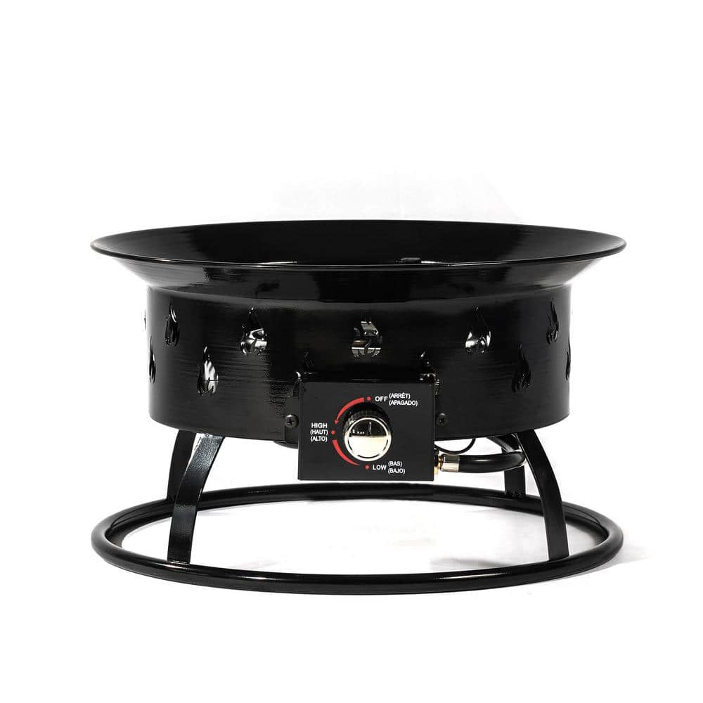 18.9 in. Black Steel Mini Outdoor Fire Pit Outdoor Portable Fire Pit with L
