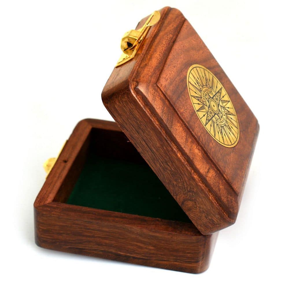 Vintage Antique 3 in. Indian Rosewood Keepsake Box-Decorative