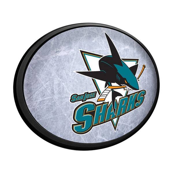 The Fan-Brand San Jose Sharks: Round Slimline Lighted Wall Sign 18 in. L x  18 in. W 2.5 in. D NHSJSK-130-01 - The Home Depot