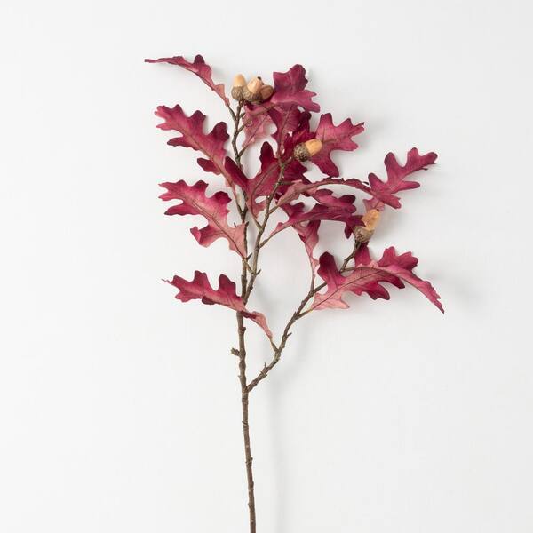 SULLIVANS 29.5 in. H Fall Purple Oak Leaf Stem; Purple