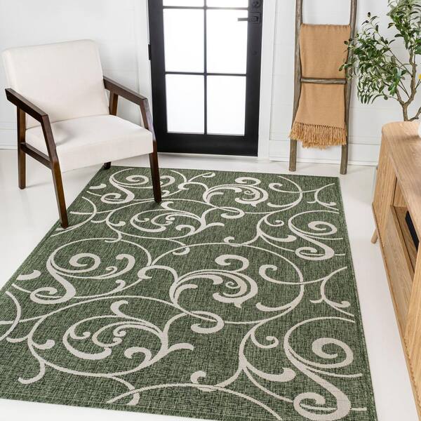 JONATHAN Y Maribel Traditional Classic All-Over Scroll Green