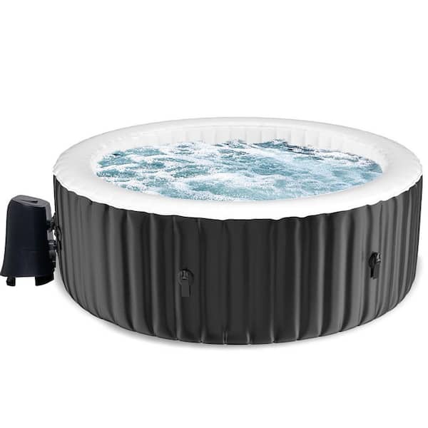 ALEKO 6-Person 130-Jet Black Inflatable Square Hot Tub with Cover