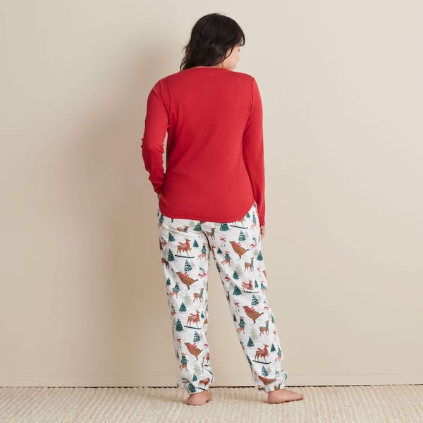 Company Cotton Family Flannel Sleep And Access Women's Extra Large White Multi Pajama Set