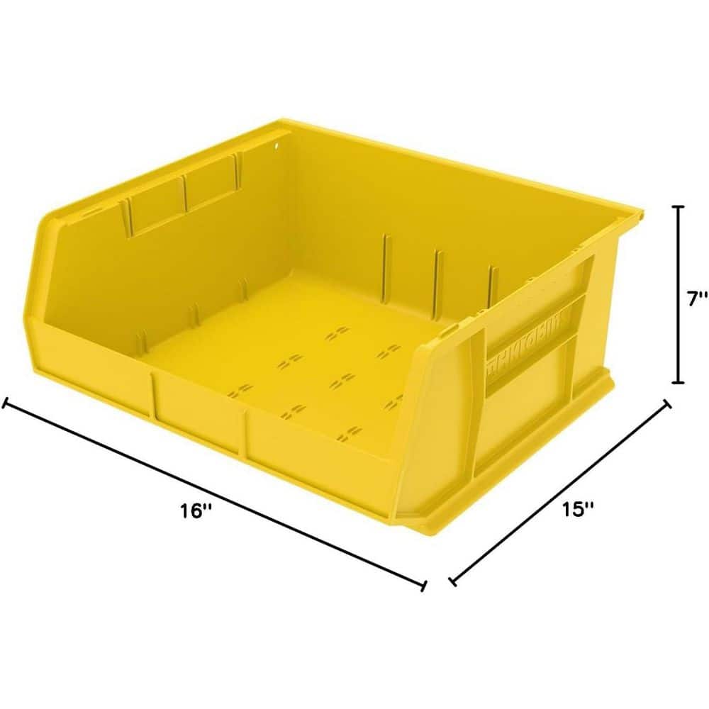 Set of 6 Heavy-Duty Yellow Stackable Storage Bins
