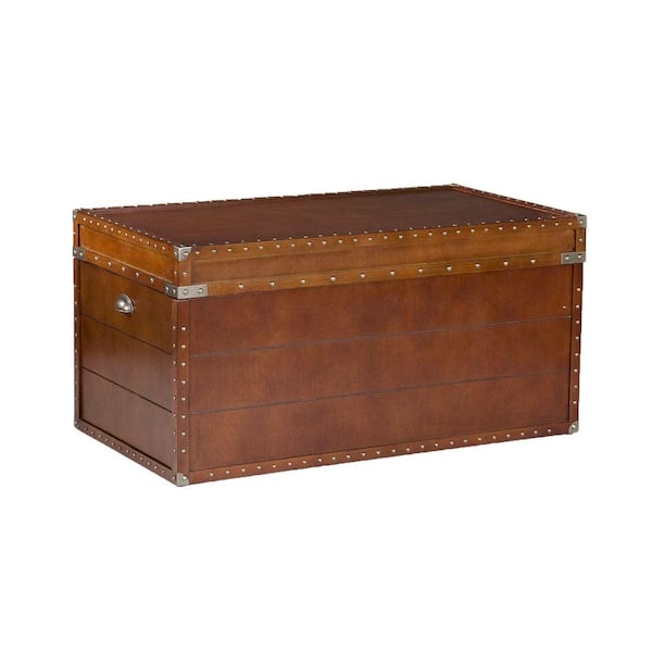 Unbranded Steamer Walnut Trunk Cocktail Table