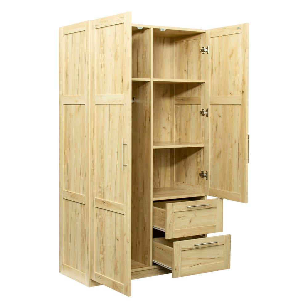 39.37 in. W x 19.49 in. D x 70.87 in. H Bathroom Beige Linen Cabinet