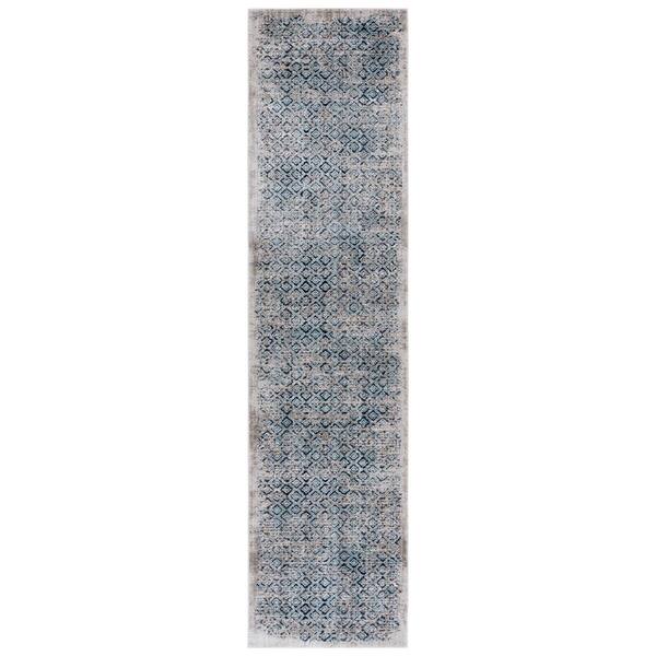 Mayflower 2 ft. x 9 ft. Ivory/Blue Diamond Runner Rug