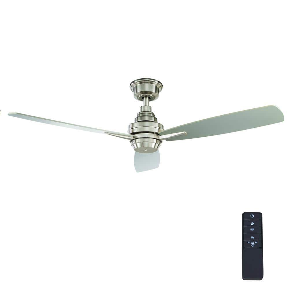 Home Decorators Collection Bergen 52 in. LED Uplight Brushed Nickel Ceiling  Fan With Light and Remote Control YG680-BN - The Home Depot