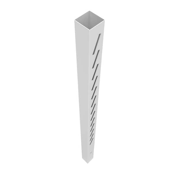 Barrette Outdoor Living Louvered 5 in. x 5 in. x 102 in. White Left End/Gate Vinyl Fence Post