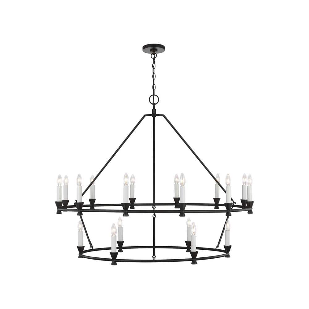 Keystone 18-Light Aged Iron Wagon Wheel Chandelier