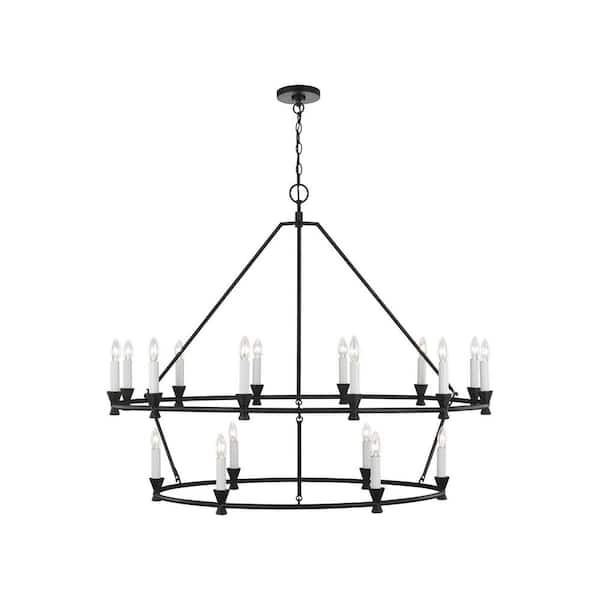 Generation Lighting Keystone 18-Light Aged Iron Candlestick Chandelier