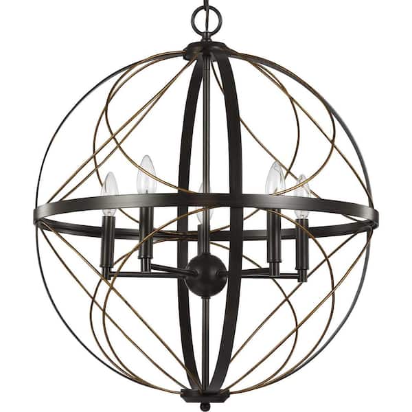 Progress Lighting Brandywine 5-Light Antique Bronze Pendant