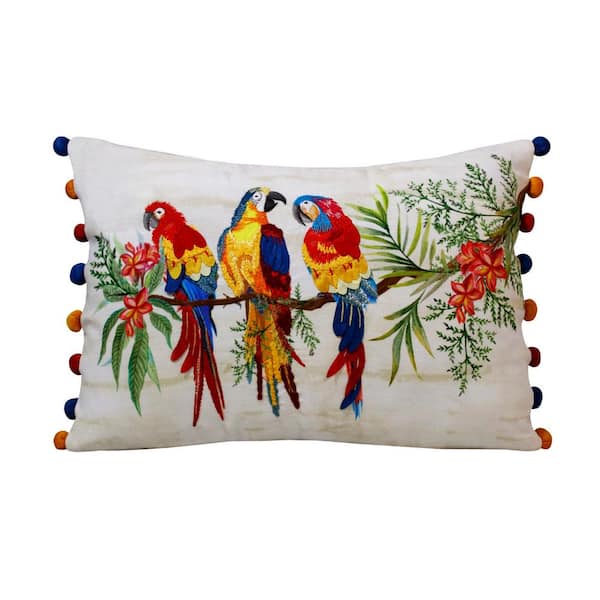 Unbranded Gaia Bright Red/Golden Yellow Transitional Animal-Print 14 in. x 20 in. Indoor Throw Pillow