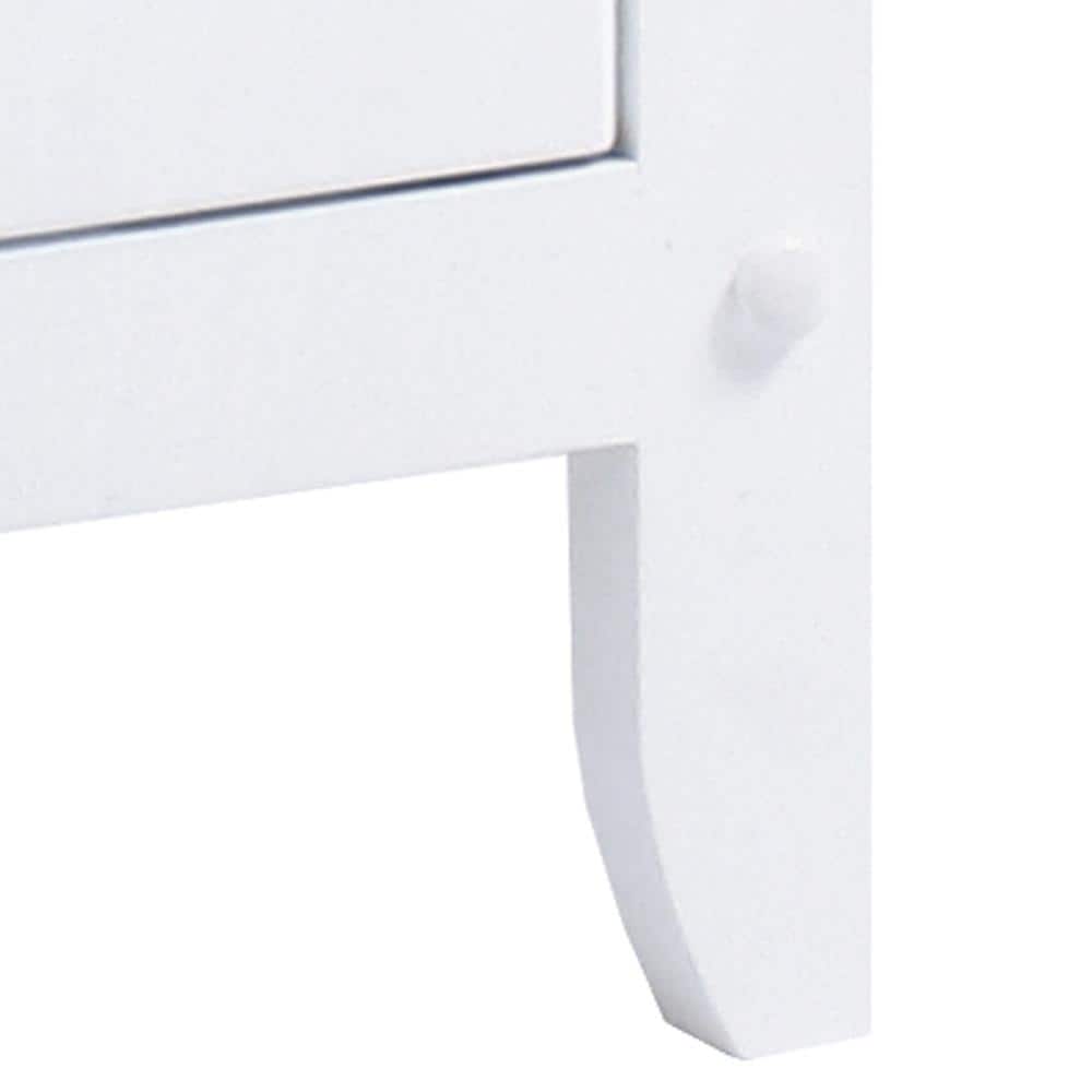 Eugene Transitional White Wood Nightstand with Drawer and Cabinet