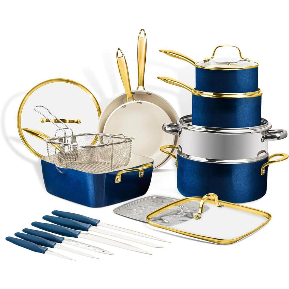 Natural Collection 20-Piece Aluminum Ultra Performance Ceramic Nonstick Coo