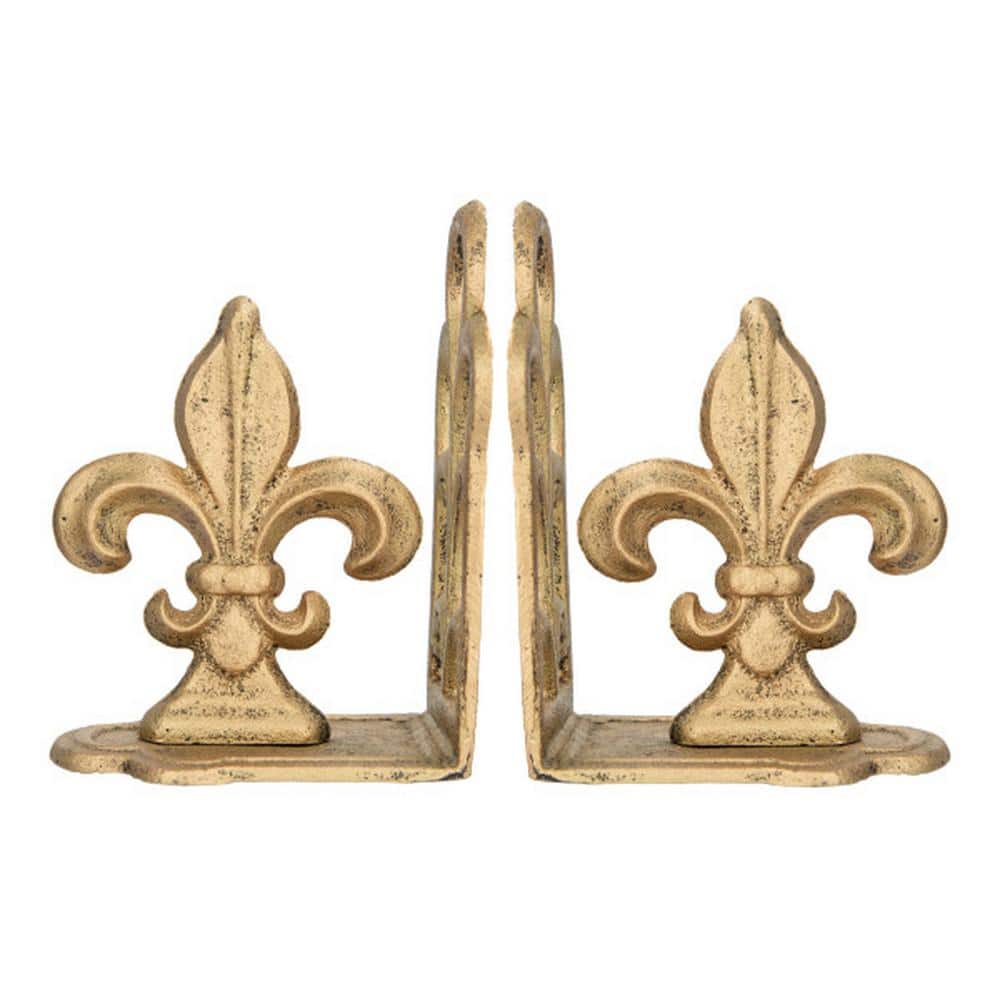 Gold Fleur de Lis Shaped Iron Bookends (Set of 2) price history on PriceWatchPro