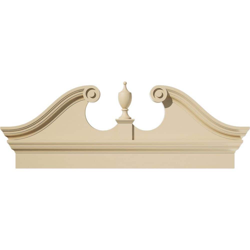 46 in. W x 18-3/8 in. H x 2-3/4 in. P Rams Head Signature Urethane Combination Pediment Urn Ships Unattached in Box Prim price history on PriceWatchPro