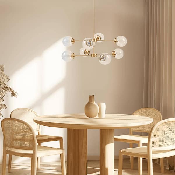 Calista 8-Light Gold/Clear Sputnik Globe Chandelier