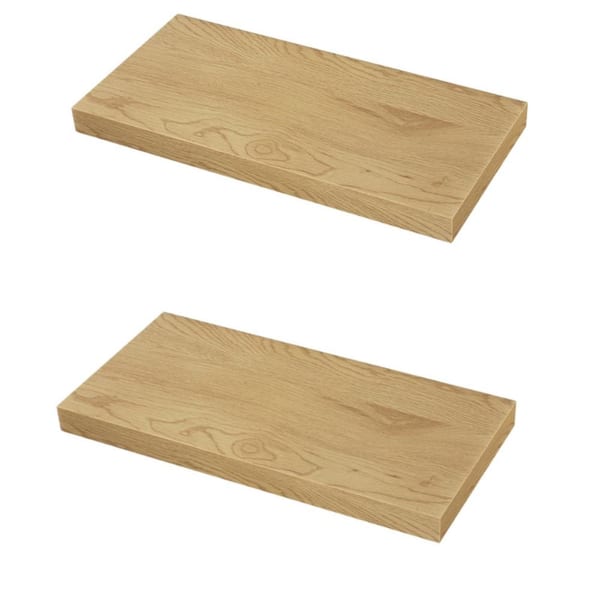 24 in.W x 9.3 in.D Floating Shelves,Deep Floating Shelf for Wall,Rustic Wood Shelves,for Bathroom,2 Pack,Oak
