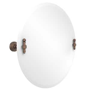 Retro-Wave Collection 22 in. x 22 in. Frameless Round Single Tilt Mirror with Beveled Edge in Venetian Bronze