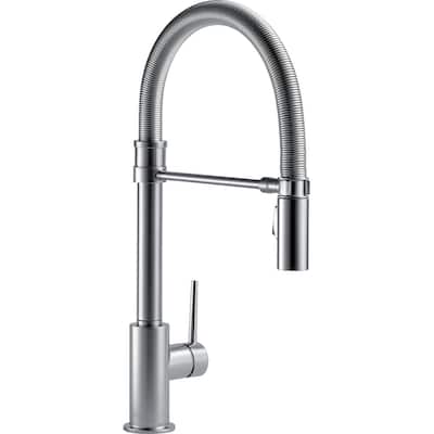 Trinsic Pro Single-Handle Pull-Down Sprayer Kitchen Faucet with Spring Spout in Arctic Stainless