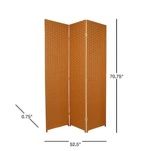 6 ft. Rust 3-Panel Room Divider
