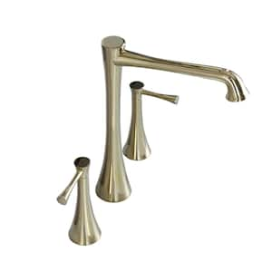 Double Handle Single Hole Bathroom Faucet with Drain Assembly in Gold