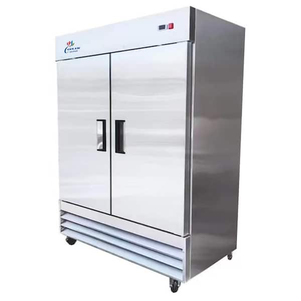 54 in. W 47 cu. ft. NSF Auto Defrost 2-Door Commercial Reach In Upright Freezer in Stainless Steel