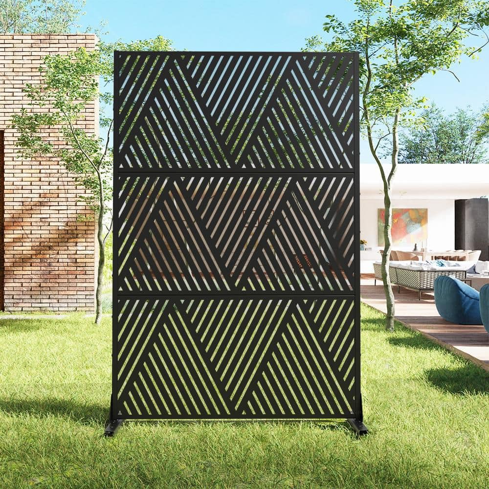 16 in. L x 47 in. W x 72 in. H Black Outdoor Rectangular Metal Galvanized Privacy Screen Fence Garden Panels price history on PriceWatchPro
