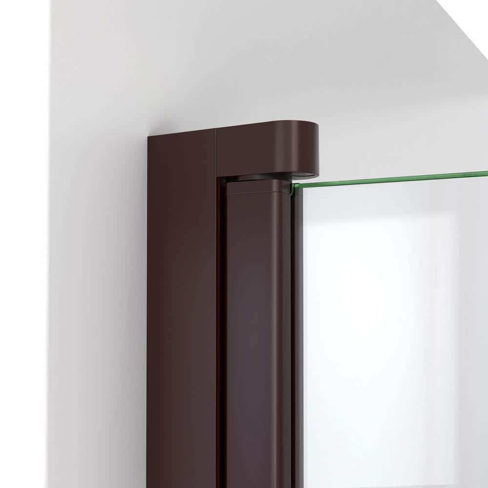 Oil Rubbed Bronze Frameless Bi-Fold Shower Door, 33.5" x 72"