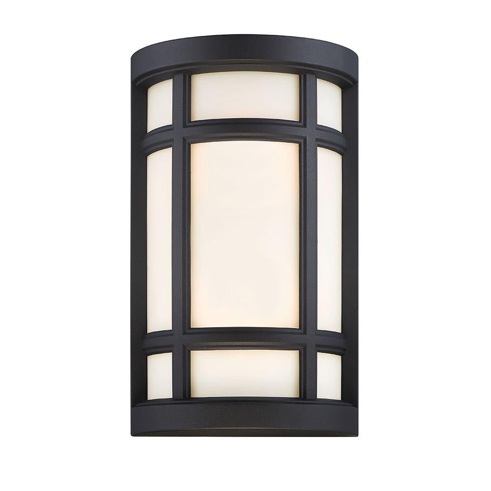 UPC 046335001008 product image for Logan Square 8 in. 2-Light Black Transitional Wall Sconce with Opal Glass Shade | upcitemdb.com
