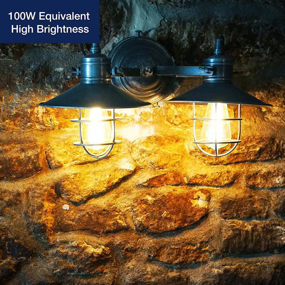 Vintage Edison Clear Glass Dimmable LED Bulbs, Soft White, 4-Pack