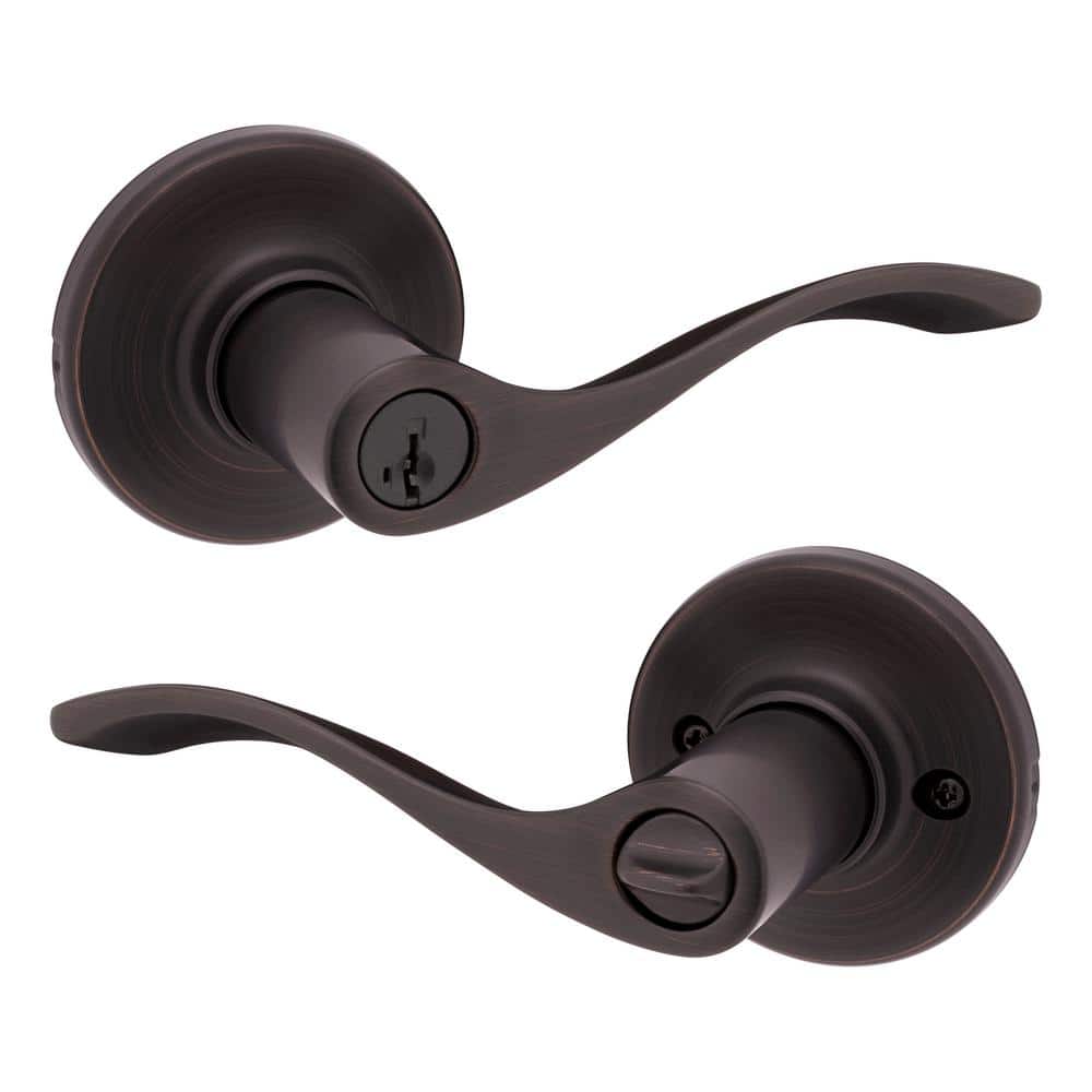 Kwikset Balboa Venetian Bronze Keyed Entry Door Handle featuring