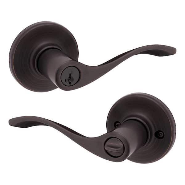 Kwikset Balboa Venetian Bronze Keyed Entry Door Handle featuring SmartKey Security and Microban Technology