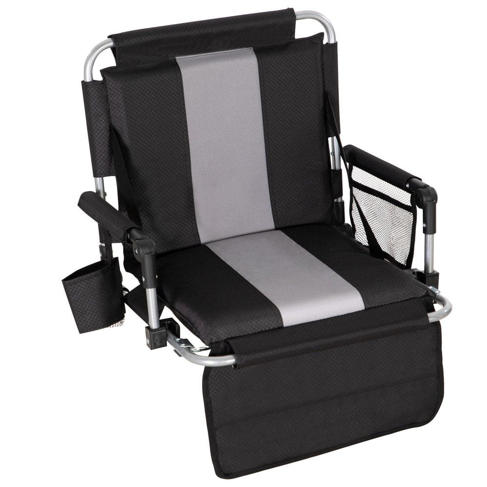Foldable Stadium Seat Portable Folding Stadium Chairs Padded Bleacher Seat Cushion Bleacher Chair(Black-Gray) price history on PriceWatchPro