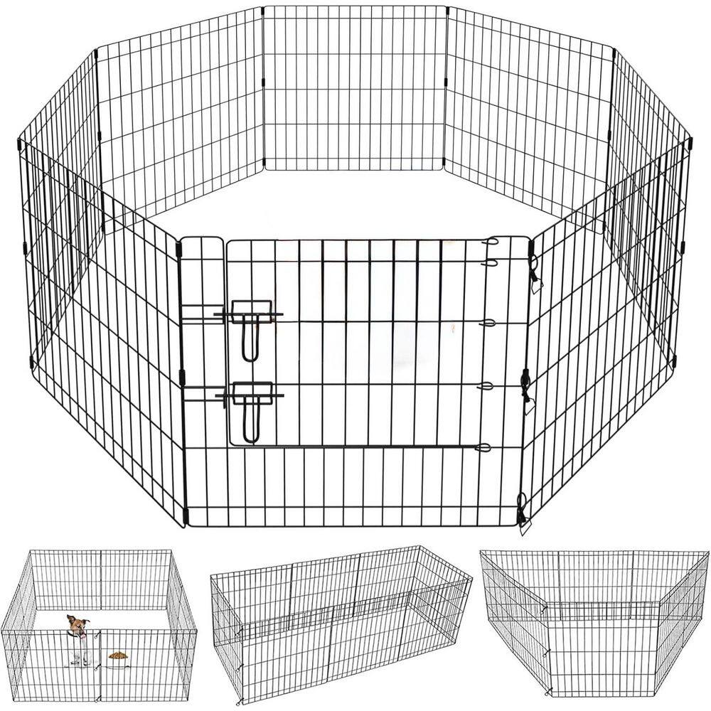 Indoor Outdoor Metal Portable Folding Pet Playpen 8 Panel 24 in. Exercise Fence for Small Animals Dog Cat Rabbit Puppy price history on PriceWatchPro