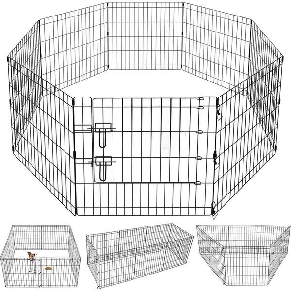 60 cm Tall Dog Playpen Panels, Foldable 8 Panels Puppy Fence for Small Dogs