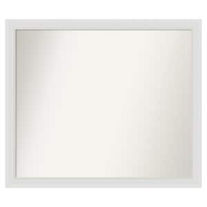 Flair Soft White Narrow 42 in. x 36 in. Custom Non-Beveled Satin Recyled Polystyrene Bathroom Vanity Wall Mirror