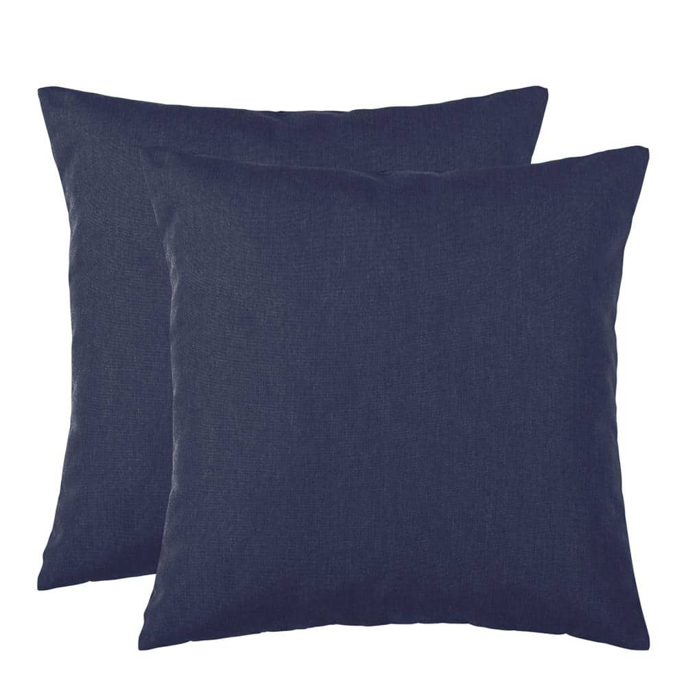Navy Square Outdoor Throw Pillow (2-Pack)