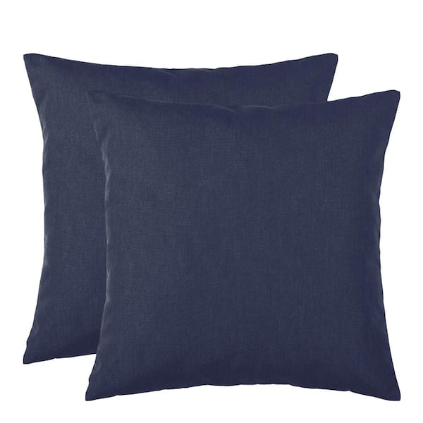 Amucolo Navy Square Outdoor Throw Pillow (2-Pack)