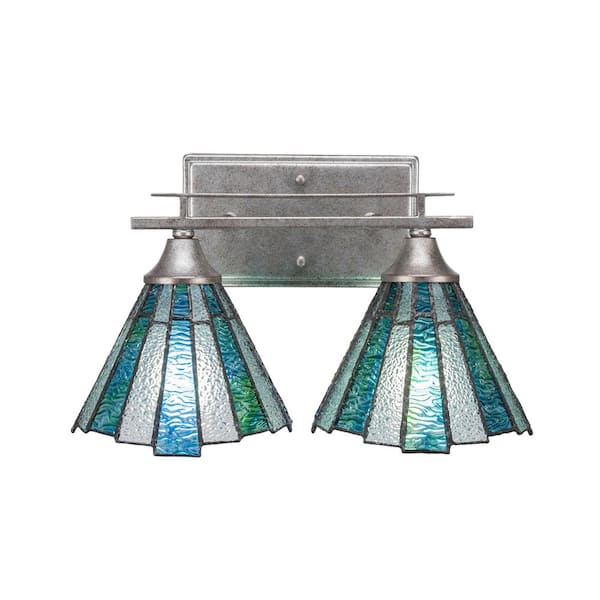 Unbranded Ontario 14.5 in. 2-Light Aged Silver Vanity Light