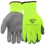 Touch Screen Hi-Vis Large Yellow PU Palm Coated Nylon Gloves