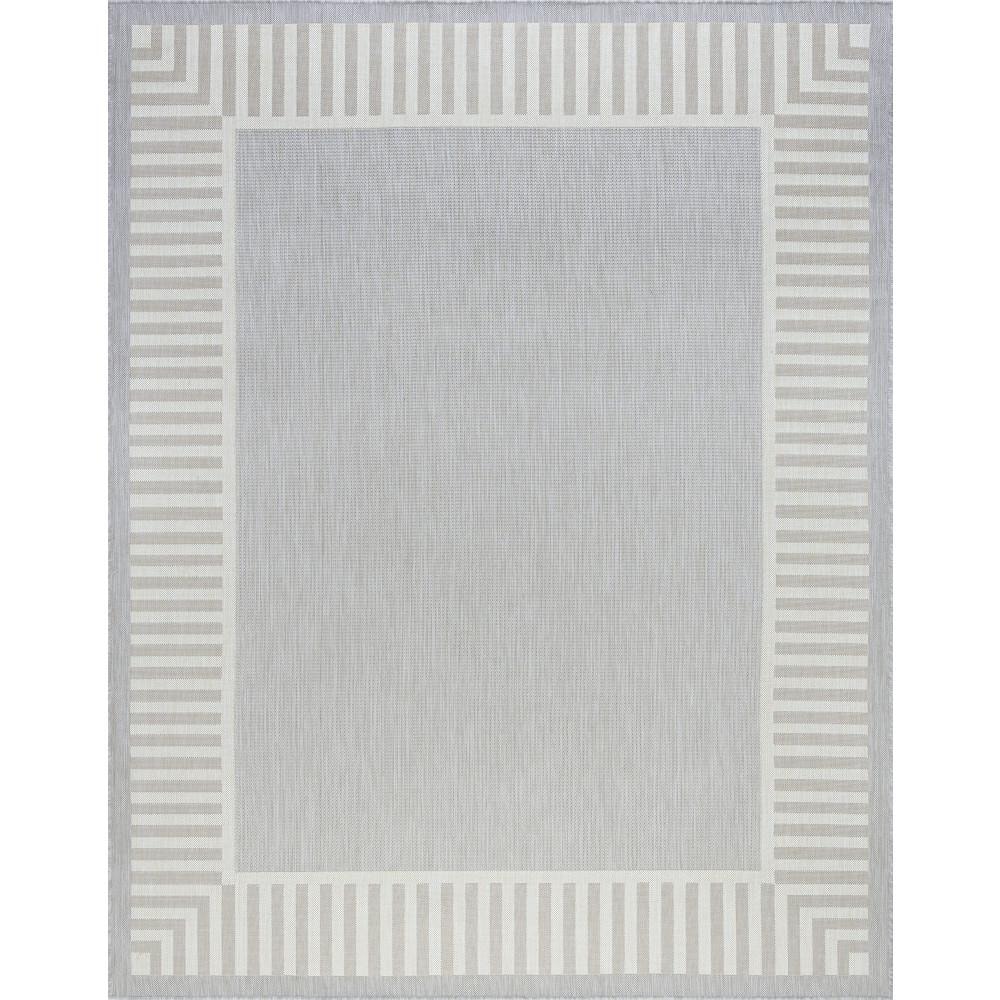 Eco Striped Border Gray 8 ft. x 10 ft. Indoor/Outdoor Area Rug price history on PriceWatchPro