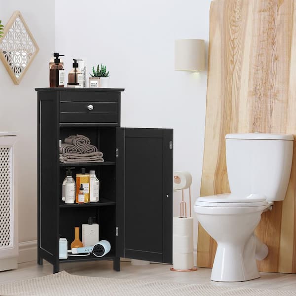 Angeles Home 14.5 in. W x 14.5 in. D x 63 in. H Gray Freestanding Narrow Storage Linen Cabinet for Bathroom