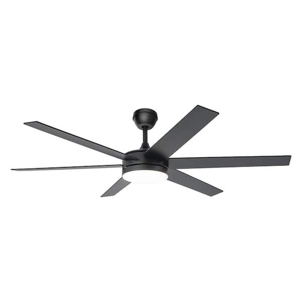 SkyFan Cassiopeia 60 in. 6-Blade Color Changing LED Matte Black Plug & Play Ceiling Fan