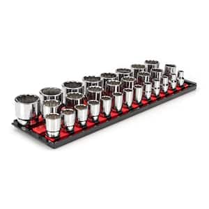 1/2 in. Drive 12-Point Socket Set with Rails (10 mm-38 mm) (29-Piece)