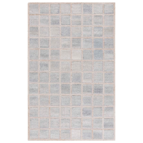 Renewal 9 ft. x 12 ft. Beige/Gray Geometric Tile Area Rug