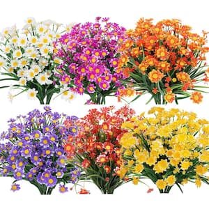 13.8 in. Multi-Colored Artificial Mixed Flower, 16-Pieces Faux UV